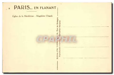 Igreja da Madeleine — Paris — Edições d'Art YVON — Verso