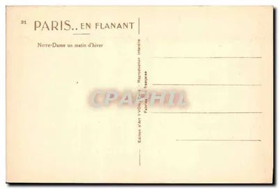 Notre-Dame — poranek zimowy — Wydawnictwo Art YVON, Paryż — Rewers