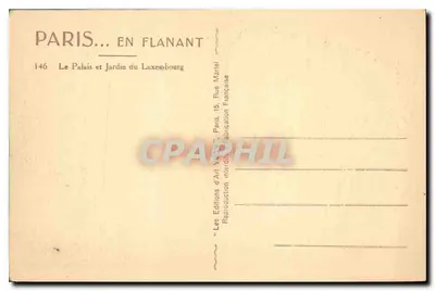 Palácio e Jardim do Luxembourg — Paris — Edições d'Art Flanant, n°146 — Verso