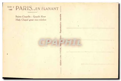 Sainte-Chapelle — Duża rożna — Wydawnictwo Art YVON — Rewers