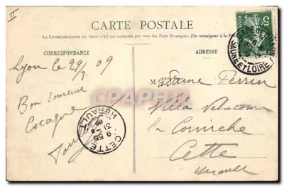 Lyon - Most La Feuillée i Côteau de la Croix-Rousse — wydawca nieznany, n° 5313 — Rewers