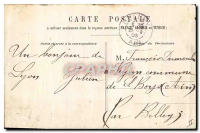 LYON - Brug Quarantaine — uitzicht van de kade met kraan en boten — H.L. 12 — Achterkant