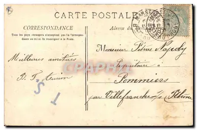 Marselha - A Porta de Aix — editor Phototypie L. Lacour, 19, rue Thobanena — Verso