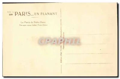 Notre-Dame — Plac przed katedrą — Wydawnictwo Art YVON, seria 12, nr 228 — Rewers
