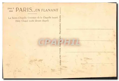 La Santa-Chapelle — Interno della cappella bassa — Edizione d'Arte YVON, Parigi — Verso
