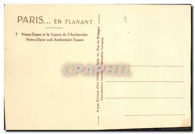 Notre-Dame w Paryżu — widok z Seiny — Wydawnictwo Art YVON, n°8 — Rewers