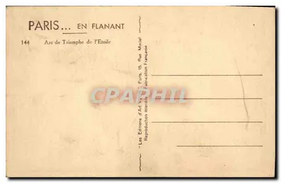 Triomfboog — Parijs — Edities d'Arte Yvoni — Achterkant