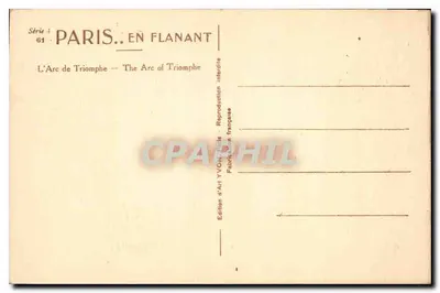 Arc de Triomphe — Paris — Édition d'Art YVON — Rewers