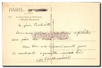 O Sagrado Coração de Montmartre — Escada Monumental — Edição Art Van de Brebègue, n°117 — Verso