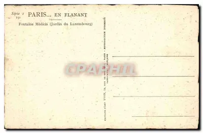 Fontaine Médicis — Jardim do Luxembourg — Edições Paris... en Flanant, Série 1 — Verso