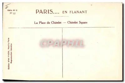 Place du Châtelet — Paryż — Wydawnictwo Sztuki YVON, seria n°3, n°55 — Rewers
