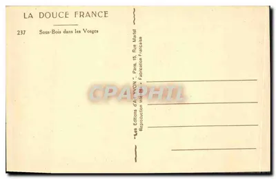 Subfloresta nos Vosges — La Douce France, n°237 — Verso