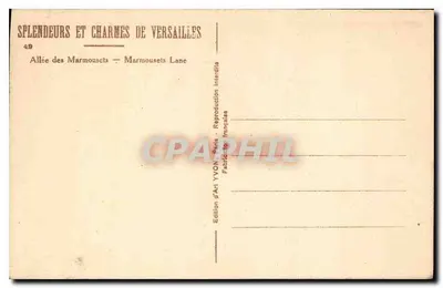 Allée des Marmousets — Versailles — Art Edition YVON — Rückseite