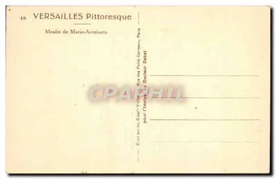 Mulino di Maria Antonietta — Versailles — Editore Yvon, n°19 — Verso