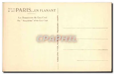 Los Bouquinistas del Quai Conti — París — Edición d'Art YVON — Reverso