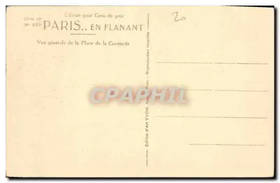 Place de la Concorde — ogólne widok — Wydawnictwo Sztuki YVON, seria 10, nr 195 — Rewers