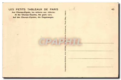 Champs-Élysées — carruagens com cabras — Mona — Verso