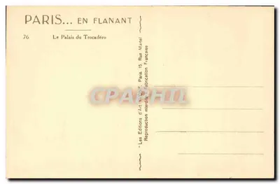 Pałac Trocadéro — Paryż — Wydawnictwo Martel — Rewers