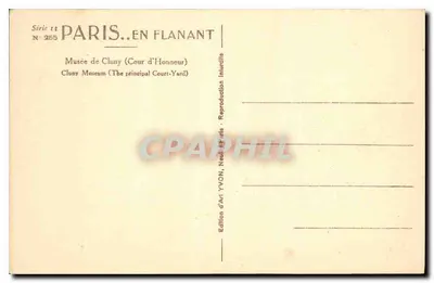 Museum Cluny — Cour d'Honneur — Editeurs d'Art YVON — Achterkant