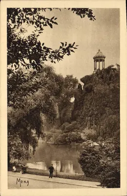 Parque das Buttes-Chaumont — Templo da Sibila (reprodução do Templo de Tivoli, Itália) — Mong, editor francês