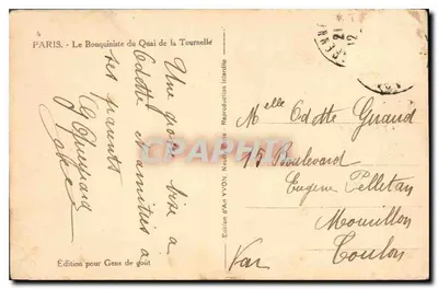 Notre-Dame de Paris — Vendedor de jornais — Edição d'An YVON, Paris — Verso