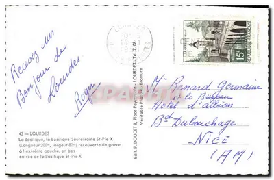 Lourdes — Widok panoramiczny z Bazyliki i parku — Edlux — Rewers