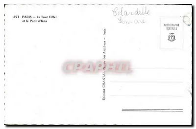 Paryż — Wieża Eiffla i Most Éna — Wydawnictwo Chantal — Rewers