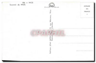 Nice — widok nocny, port i promenada — Wydawnictwo Art Montlué, Nice — Rewers