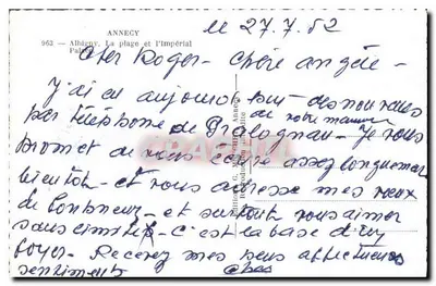 Annecy — A praia e o Imperial — Edição 6, Albigny, n° 963 — Verso