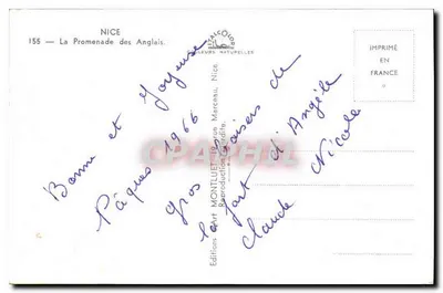 Nice — A Promenade dos Ingleses — Edições Art Montluet — Verso