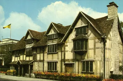 Shakespeare's Birthplace — casa com colunas — Jarrold & Sons Ltd, Norwich, England, série SP 216