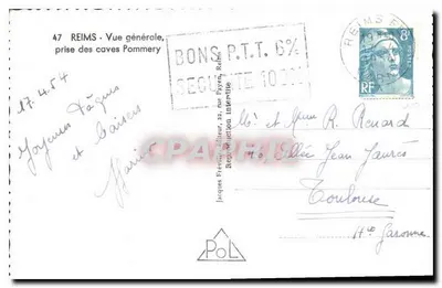 Reims — Vista geral, visão das caves Pommery — Jacques Frévière, editor, n°47 — Verso