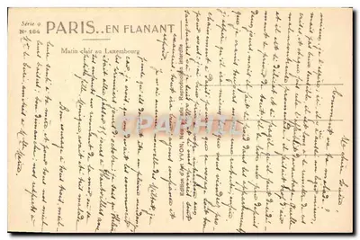 Manhã clara no Luxemburgo — Paris. En Flanant — Edição de Arte YVON, N° 164 — Verso