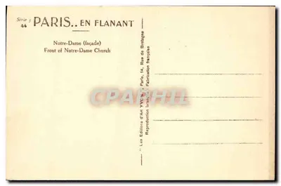 Notre-Dame w Paryżu — fasada — Les Éditions d'Art YVC, Paryż — Rewers