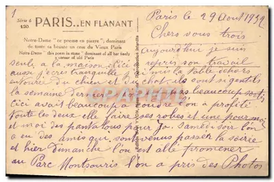 Notre-Dame w Paryżu — widok z Seiny — Wydawnictwo V. Com. nr 120 — Rewers