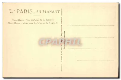 Notre-Dame — Widok z Quai de la Tournelle — Wydawnictwo Art YVON — Rewers