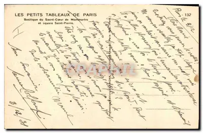 Basiliek van het Heilig Hart van Montmartre — beeld van Christus op de kruis — uitgever Mona, n° 132 — Achterkant
