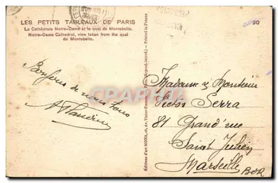 Notre-Dame w Paryżu — widok z nabrzeża Montebello — Wydawnictwo artystyczne MONA — Rewers