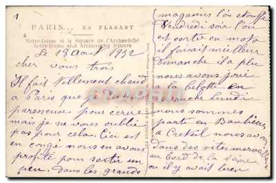Notre-Dame w Paryżu — widok z Seiny — Yvon, n°4 — Rewers