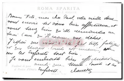 Fish Market at the Portico d'Ottavia — Rome — publisher F. Roesler, series II n° 29 — Back