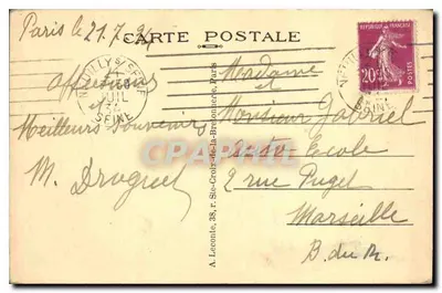 Paryż — Conciergerie — Conciergerie. — CPAPHIL, n°47 — Rewers