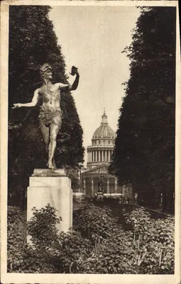 Jardim do Luxemburgo — No fundo o Panteão — Edição La Cigogne, Paris