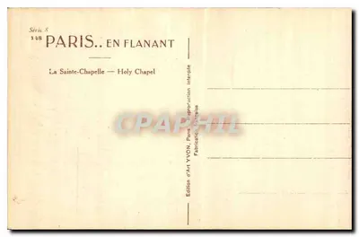 A Santa Capela — Paris — Edição de Arte YVON — Verso