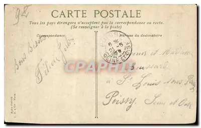 Bois de Boulogne — Uma Cascata — editor L. V. em Paris — Verso