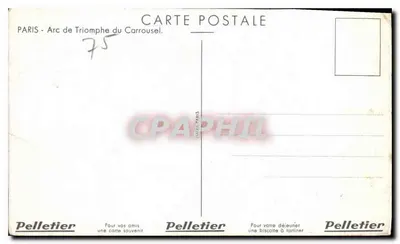 Paryż - Arc de Triomphe du Carrousel — wydawca Pelletier, n°75 — Rewers