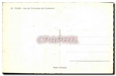 Paryż — Arc de Triomphe du Carrousel — Wydawnictwo LATTIGNY, nr 13 — Rewers