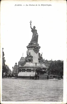 Paryż — Statua Republiki — Wydawca nieznany, numer serii nieczytelny