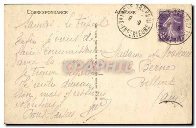 Le Tréport — Widok na nabrzeże w burze — ND — Rewers