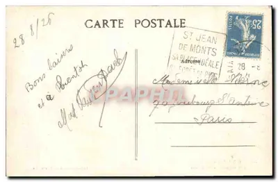 Les Rochers de Bois-Vinet — Croix-de-Vie — Collection Boutain — Rewers