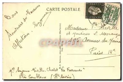 Combloux und die Aravis-Kette — Panoramablick — R.D. Salmona, Fotograf-Verleger, Chalet 'Les Faverends' (Haute-Savoie) — Rückseite